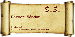 Dorner Sándor névjegykártya