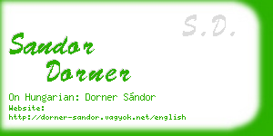 sandor dorner business card